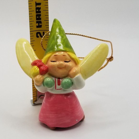 Vintage Christmas Ornament Fairy Gnome Ceramic Unieboek Gorham Danish 1979 Xmas - Picture 9 of 11